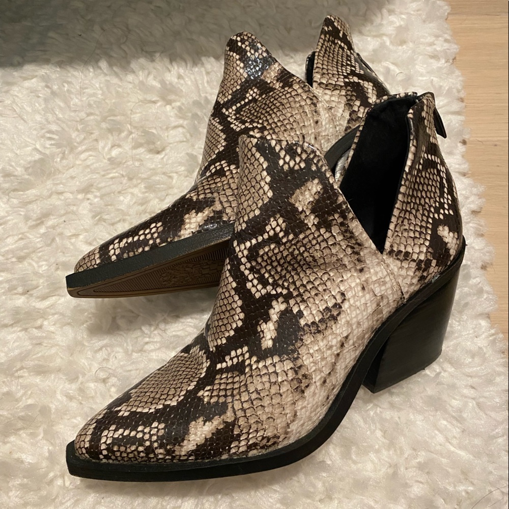 Vince Camuto Croc Print Booties